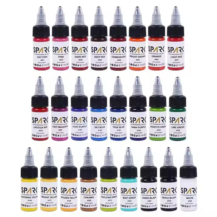 50 koulè mete etensèl wholesale òganik pi bon pigman 1 oz 30 ml jetab boutèy pwofesyonèl makiyaj tanporè tatoo lank