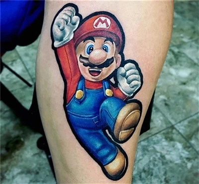 Mario Bross Tattoo fe pa @nacho_serrano_2012 soti nan Ajantin Ak #sparkcartri...
