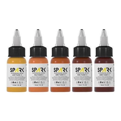 Boutèy 1oz Pwofesyonèl Spark Flesh Tone Tattoo Lank Set - Inyon Ewopeyen REACH Konfòme