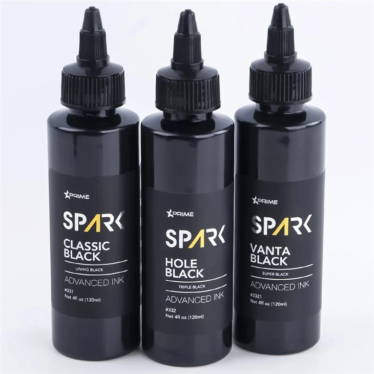 Spark pèmanan 3 seri klasik nwa/twou nwa/vante nwa modèl koutim gwo twou san fon nwa tatoo lank pou tatouan