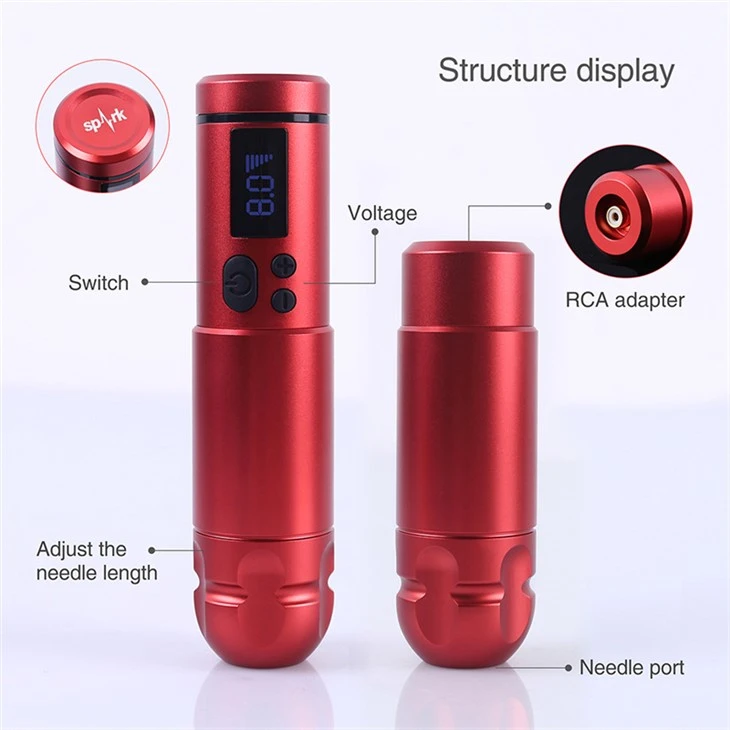 Wireless Tattoo Pen Spark Tattoo Machine Wireless Pwofesyonèl