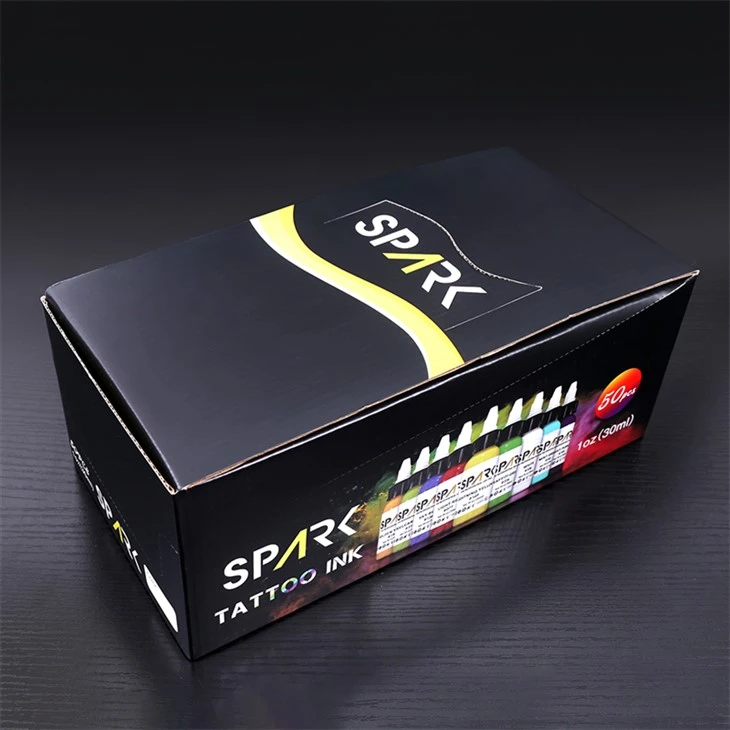 50 Koulè Ansanm Spark Tattoo Ink Set Pwofesyonèl Tattoo Lank Koulè
