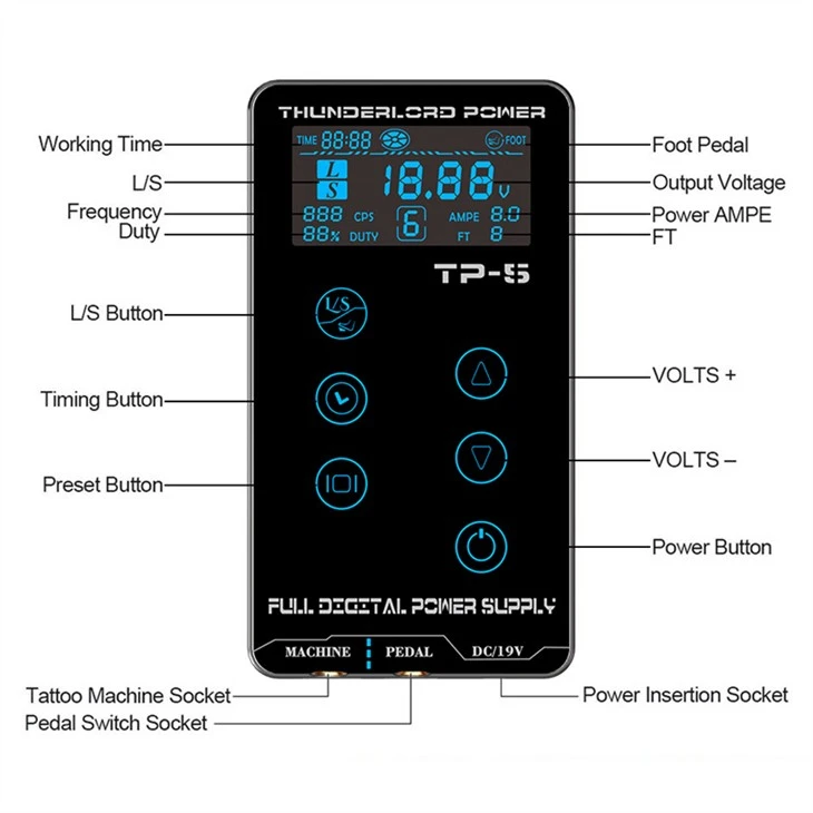 LCD Tattoo Power Supply Pou Tattoo