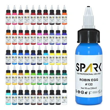 Spark Tattoo Ink Set Pwofesyonèl Tattoo Lank Koulè