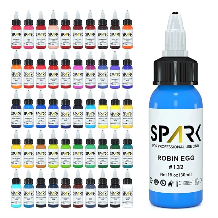 Spark Tattoo Ink Set Pwofesyonèl Tattoo Lank Koulè